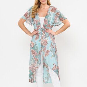 chiffon kimono paisley cardigan